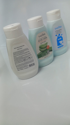 نمک حمام سادور در سه رایحه آلوئه ورا و شیر الاغ و AHA